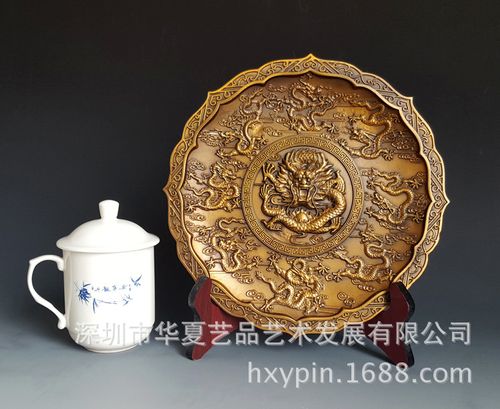 纯铜九龙盘风水摆件 匠心铸就的镇宅之宝